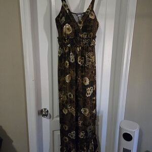 Floral Brown Maxi Dress